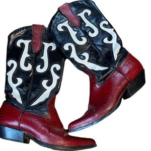 Vintage Nine West red cowboy boots